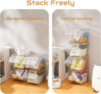 Tea Bag Organizer Coffee Pod Holder K Cup Holder, 4 Pack | Stackable Acrylic Desk Organizer Box with Lid