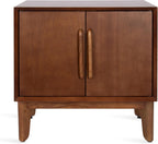 Kate and Laurel McCutcheon Modern Mango Wood Side Table with Storage Cabinet, 22 x 14 x 22, Walnut Brown, Transitional Wooden End Table for Use as Bedroom Nightstand or Entryway Decor Accent