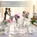 Glasseam Glass Bud Vases for Centerpieces: Clear Small Flower Vase Decor Bulk Set of 12 Simple Modern Decorative Vases for Flowers Mini Candle Vase Wedding Centerpiece for Dining Table Decorations
