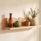Briwooody Wood Wall Coat Rack/Boho Wall Shelf Mid-Century Modern Wooden Coat Vintage Mount Altar Decor for Bathroom Bedroom Office Nursery Decor Entryway Organize (22 x 5.5 x 4.5 Inch,Wood,1 Pcs)