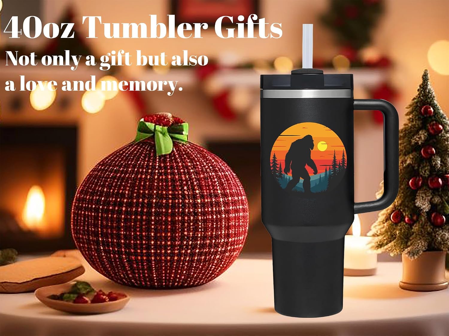 Bigfoot Gifts.40oz Bigfoot Tumbler with Handle.40oz Bigfoot Cup Tumblers Gift.Birthday Christmas Gifts for Bigfoots Lover Women.