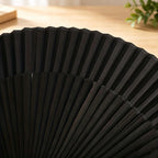 8.27 Inches Bamboo Folding Hand Fan, Chinese Japanese Retro Style Portable Quiet Fan, Elegant Gift for Women, Black