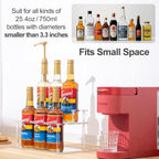 Acrylic Coffee Syrup Organizer, 2 Tier Coffee Syrup Rack (6 Bottle Capacity), Syrup Bottle Holder Stand for Coffee Bar, Kitchen Countertop Syrups, Condiments and Wine (Transparent)