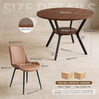 Miereirl 42.13" 5-Piece Round Dining Table Set for 4, Kitchen Table Set with 4 Upholstered Chairs and Storage Shelf, Dining Room Furniture Set for Apartment, Small Spaces