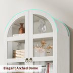 CABIHOME 72" Tall Arched Kitchen Pantry Cabinet, Freestanding Farmhouse Storage Cupboard with Doors, Drawers & Shelves, Versatile Wooden Organizer for Dining Room, Living Room, White