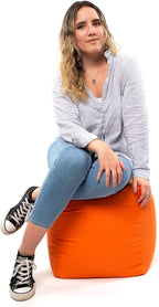Gouchee Home Cube Soleil Pouf Ottoman Foot Rest - Orange, Modern Square Bean Bag Chair with Fade Resistant Fabric - Floor Pouf for Living Room, Bedroom or Patio - Foot Rest for Indoor and Outdoor