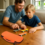 Finger Skateboard Case for TECH DECK Fingerboard Ultra DLX 14 Pack, Element Collectible Mini Skateboards Holder, Kids Toy Storage for Sticker Sheets, Wheels, Tool, Screws and Nut- Box Only, Orange