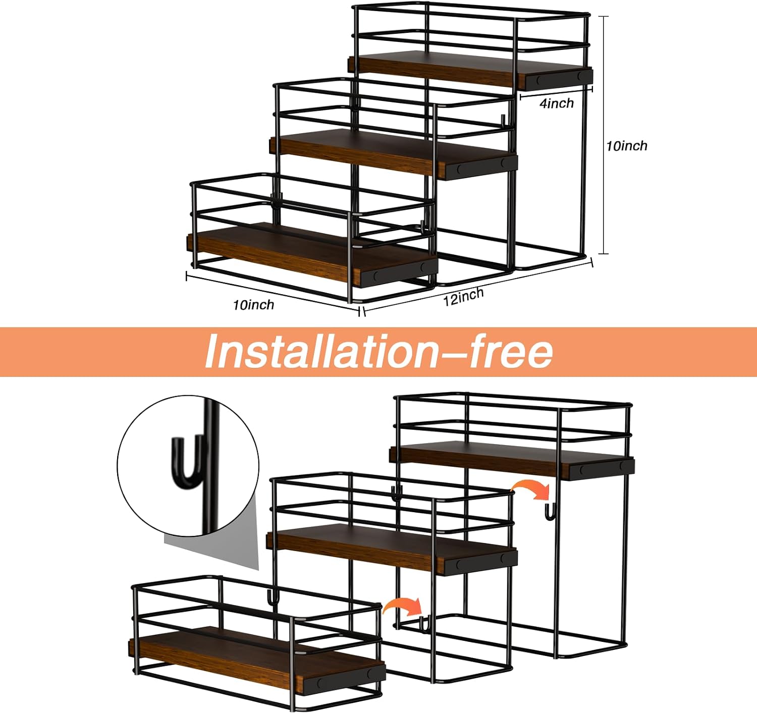 9 Bottle Coffee Syrup Rack Organizer 3 Tier Syrup Holder Stand for Coffee Bar Syrup Storage Shelves for Bar Family Storage Small Wine Rack for Syrup Wine Dressing