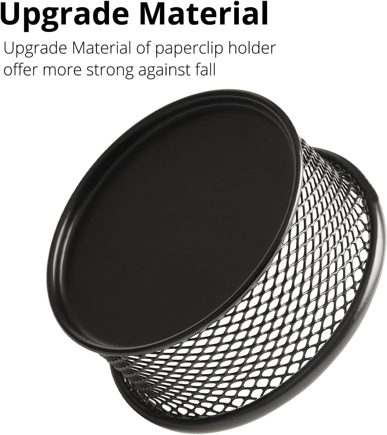 FUCDTEFC Paper Clip Holder, Paperclip Holders for Desk, Mesh Paper Clip Holder for Desk Binder Wire Mesh Bowls, Paper Clip Dispenser Organizer for Holding Small Parts Office Accessories Black 4 Pack