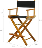 Casual Home Director's Chair ,Honey Oak Frame/Black Canvas,24" - Counter Height