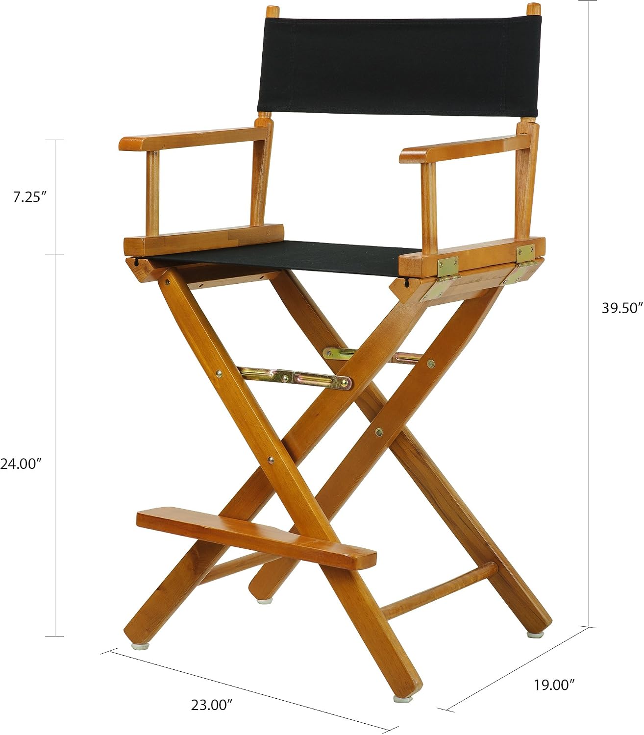Casual Home Director's Chair ,Honey Oak Frame/Black Canvas,24" - Counter Height