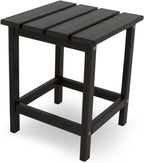 Polywood Classic Adirondack Chair & Long Island Side Table Bundle, Black