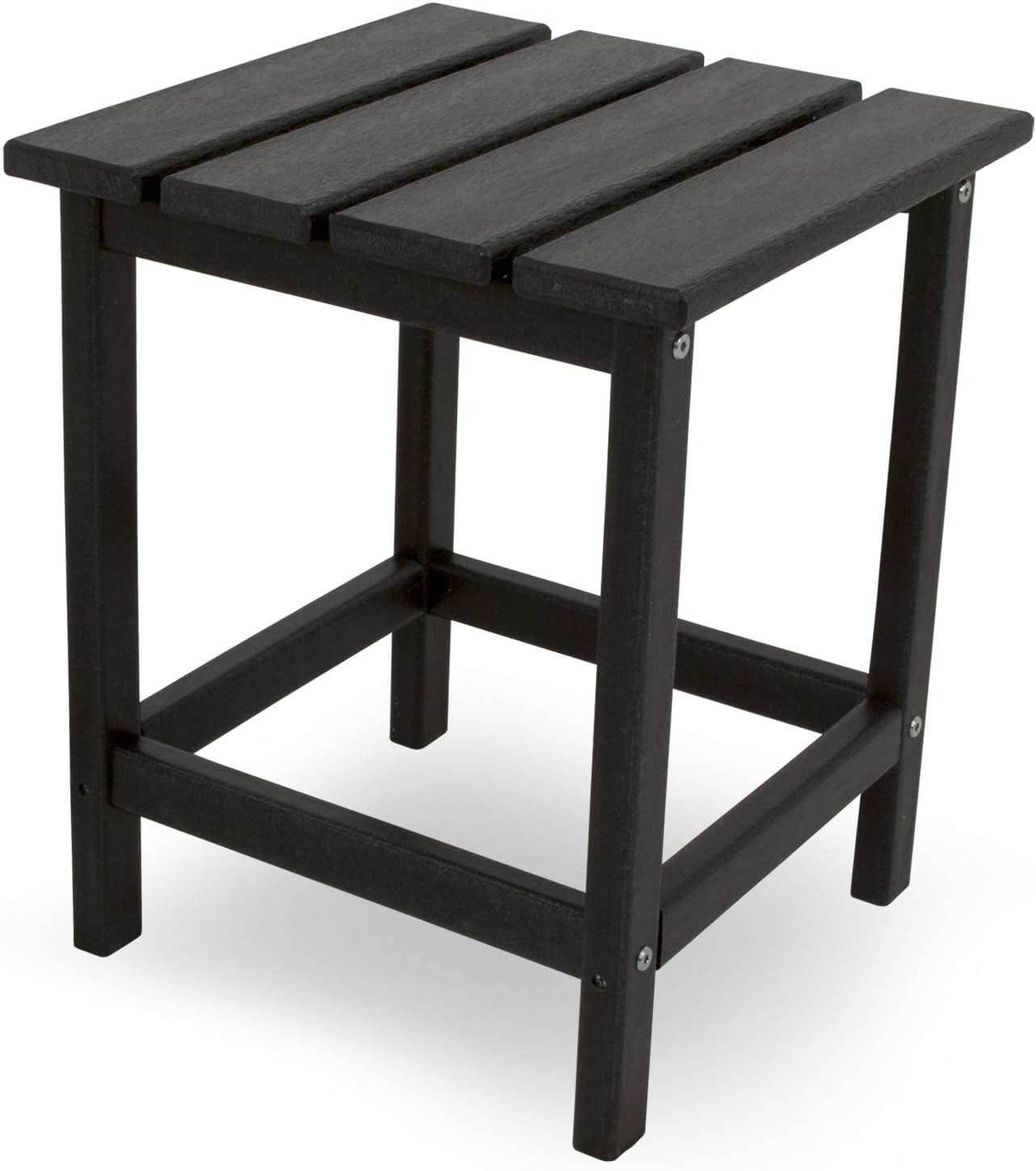 Polywood Classic Adirondack Chair & Long Island Side Table Bundle, Black