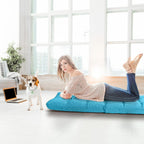 MAT EXPERT 14-Position Floor Chair, Floor Gaming Chair w/Resilience Sponge, Alloy Steel Frame, Padded Bed Couch Recliner, Floor Chair with Back Support for Reading, Meditating (Peacock Blue)