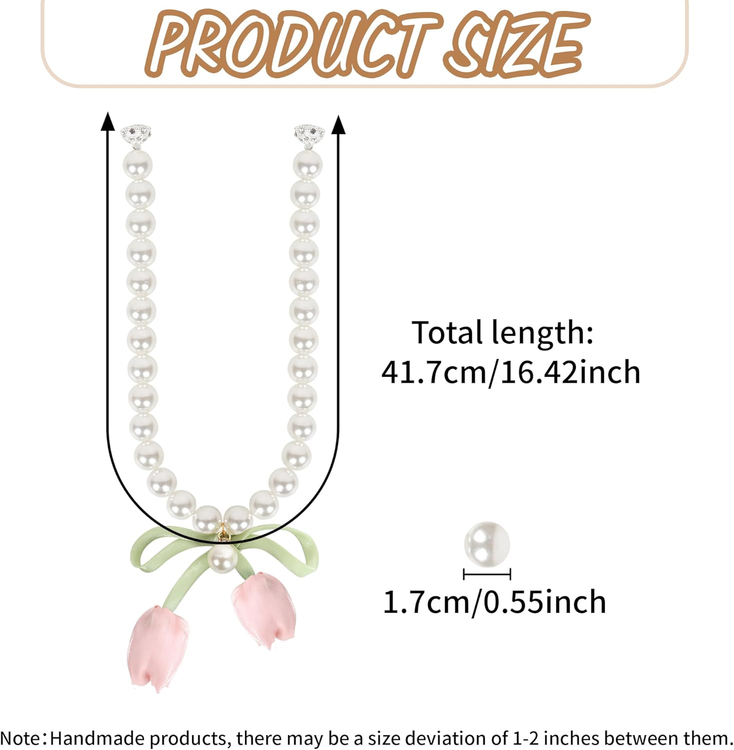 Meplait 2 Pack Magnetic Curtain Tiebacks, Curtain Holdbacks with Tulip Flower & Pearl Adjustable No Drill Curtain Tie Backs for Living Room Bedroom Baby Nursery Home Decor (Pink)