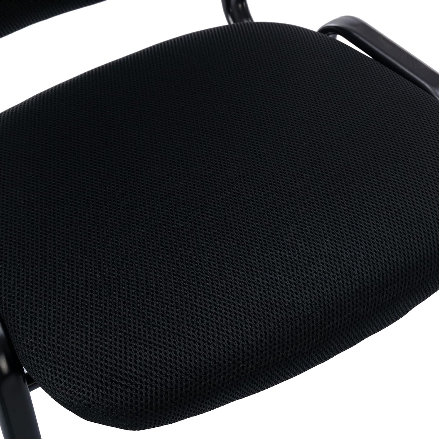 Stackable Office Guest Chairs, Reception Waiting Room Chairs with Padded Seat & Back, Armless No Wheels Conference Chairs for Office Meeting Lobby, Set of 10, Black Mesh Fabric