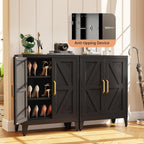 32" Metal Kitchen Pantry Cabinet,Floor Bathroom Storage Cabinet with 2 Adjustable Shelves,Freestanding Sideboard for Small Spaces, Living Room, Hallway, Dining Room,Black