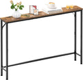 47.2" Console Table, Narrow Entryway Table, Skinny Sofa Table, Behind CouchTable, Long Skinny Table, DisplayTable for Entryway, Living Room, Foyer, Corridor, Office, Rustic Brown