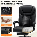 HOFFREE 500lbs Kneading Massage Office Chair with Heat for Heavy People Big and Tall Office Chair with Footrest and Lumbar Support Pillow for Bedroom,Office,Conference Room (Black)