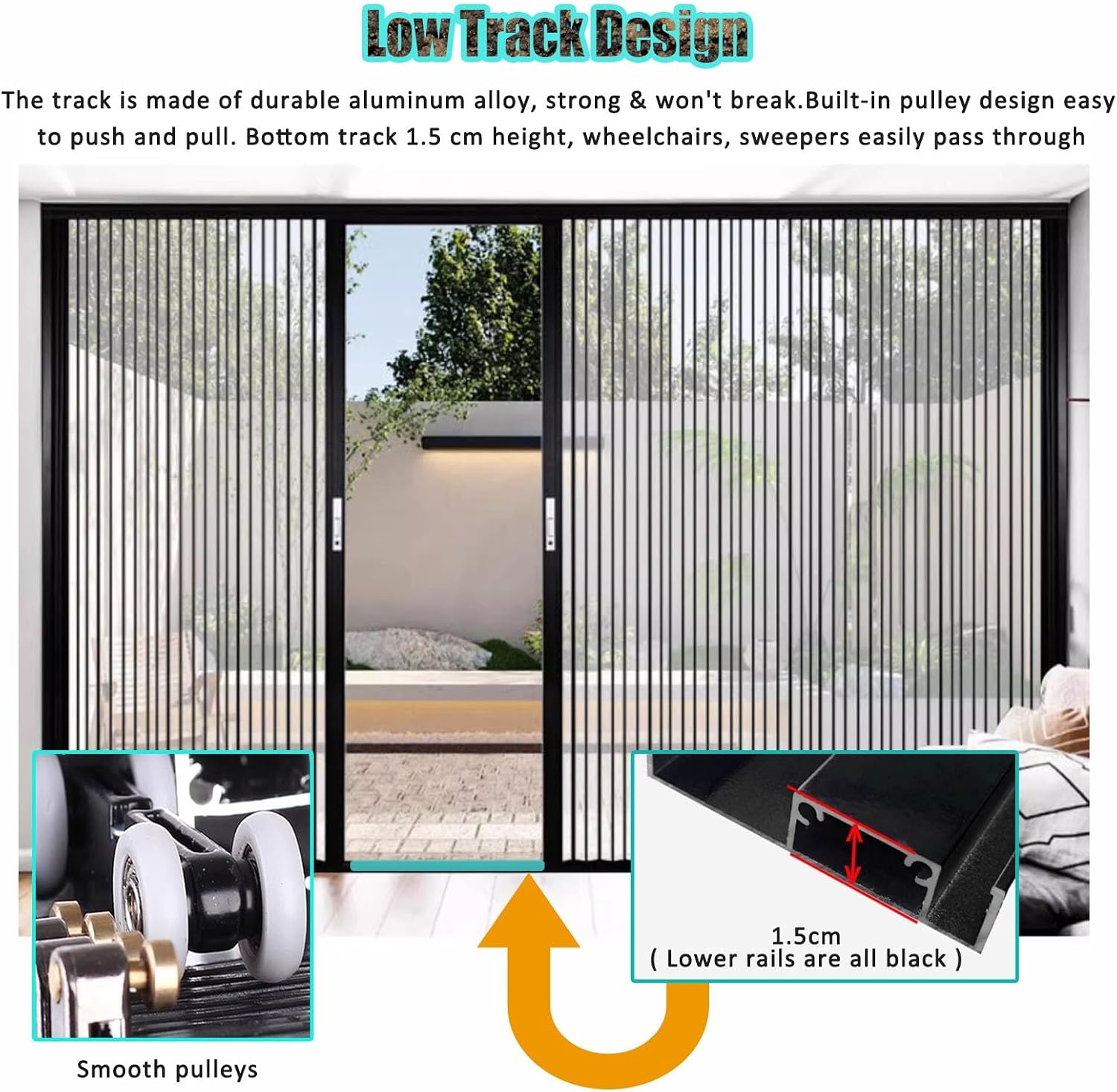HAIXHX Retractable Stairway Partition Gate, Acrylic Panel Aluminum Frame Concertina Slide Door with Magstripe & Screws for Living Room Bathroom 135x203cm/53.1x80in