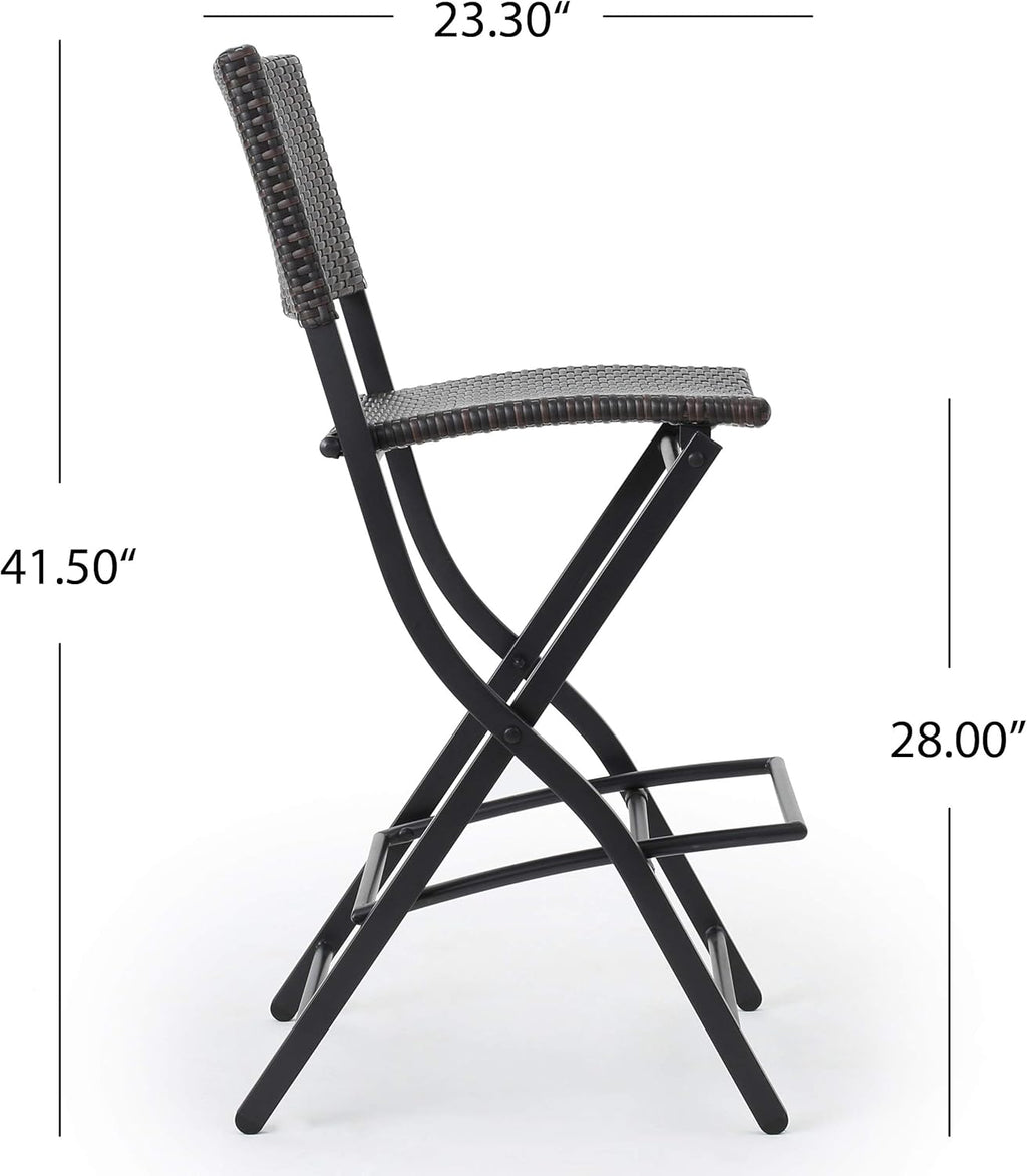 Christopher Knight Home Margarita Outdoor Wicker Barstools, 4-Pcs Set, Multibrown