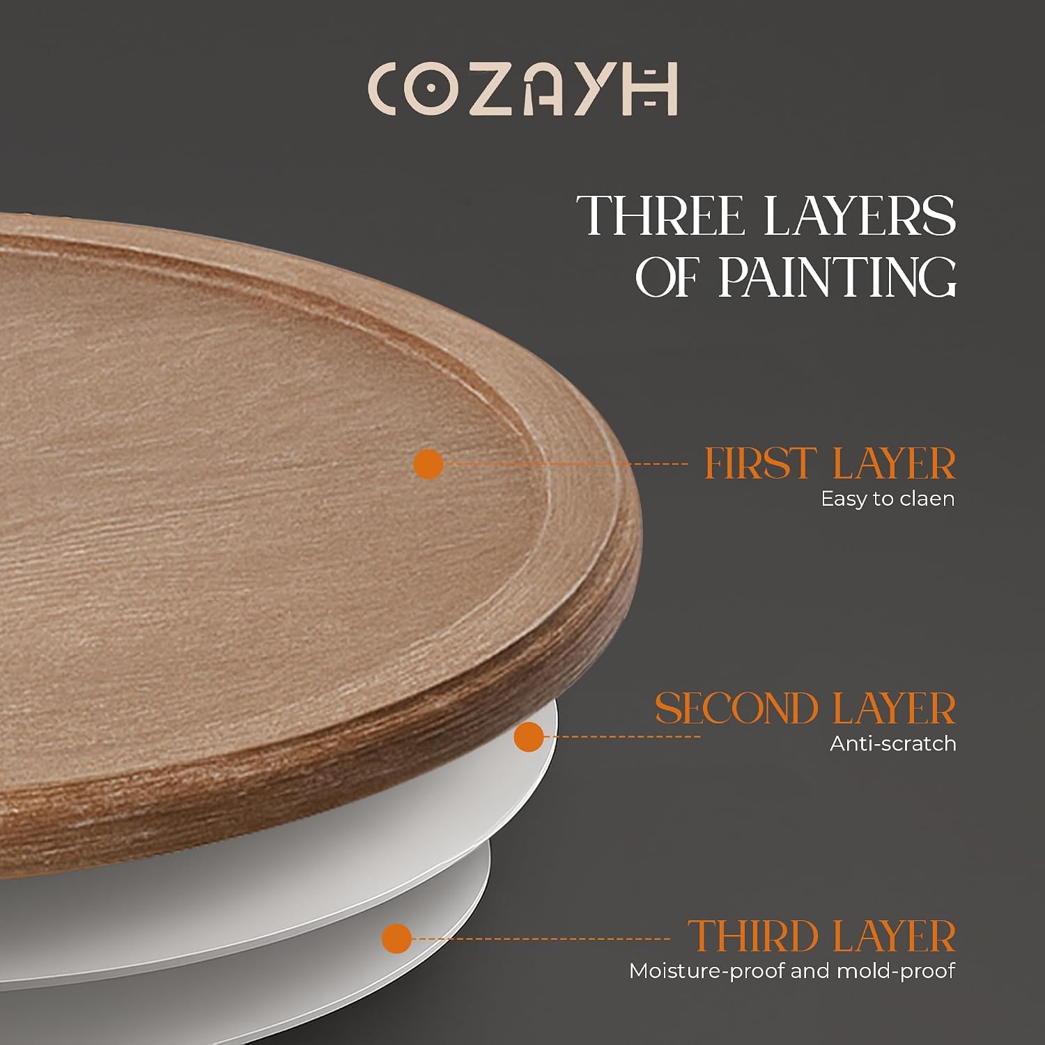 COZAYH Set of 2 Farmhouse End Table, Distressed Tray Top Side Table with Curved Motif Frame Base for Boho, Rustic, French Country, Small Space, Round, White (2 Pack)