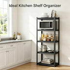 Kitchen Shelf Organizer & Pantry Shelving, 5-Tier Adjustable Metal Bakers Rack, Heavy Duty Storage Unit for Home Organization, Microwave Stand, Utility Rack for Closet (5-31"W X 12"D X 59"H)