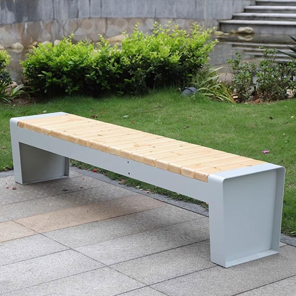 Patio Benches for Outdoors Outdoor Benches, Shopping Mall Seats, Square Community Solid Wood Leisure Public Backrest Garden Benches for Outdoors