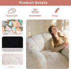 MAXYOYO Bean Bag Chair for Adults, Floral Shaped Bean Bag Sofa | Ultra Soft Faux Fur Floor Sofa, Large Reading Chair for Living Room Bedroom, Beige, Double