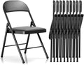 Fenbeli Padded Folding Chairs Set of 10 for Weddings, Holds 330 lb Each, Cushioned PU Leather Folding Banquet Chairs with Double-Braced Steel Frame, Fold Flat for Conferences Events