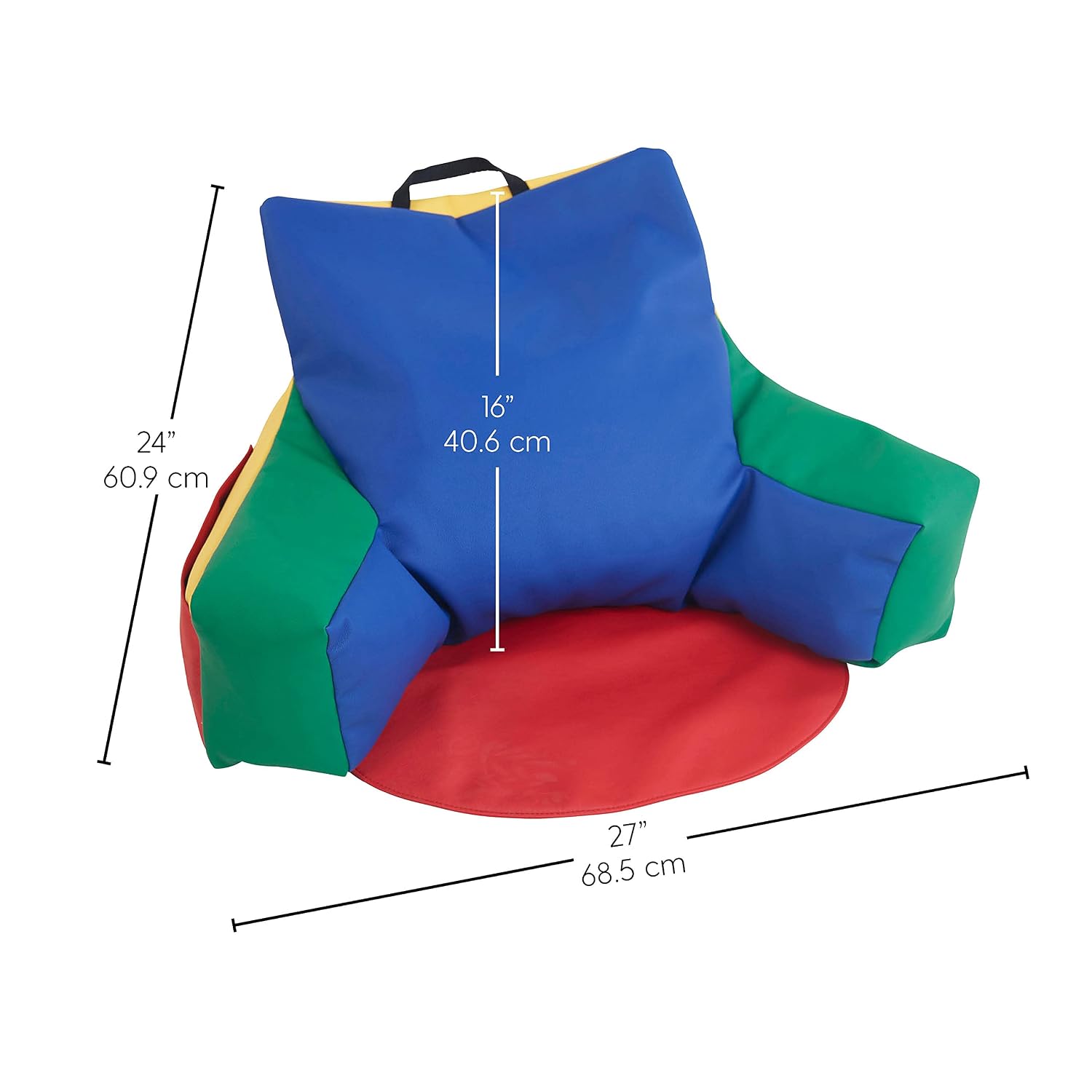 FDP SoftScape Relax-N-Read Bean Bag Chair with Supportive Back Rest and Storage Pockets, Flexible, Portable, Alternative Seating for Toddlers, Preschoolers, and Kids - Assorted, 10475-AS