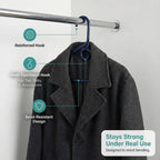 DEILSY™ Navy Heavy Duty Hangers with Hooks for Scarves & Belts – Thick and Strong Clothes Hangers for Shirts, Jackets, Pants, and Dresses – Space-Saving Plastic Hangers – Pack of 30