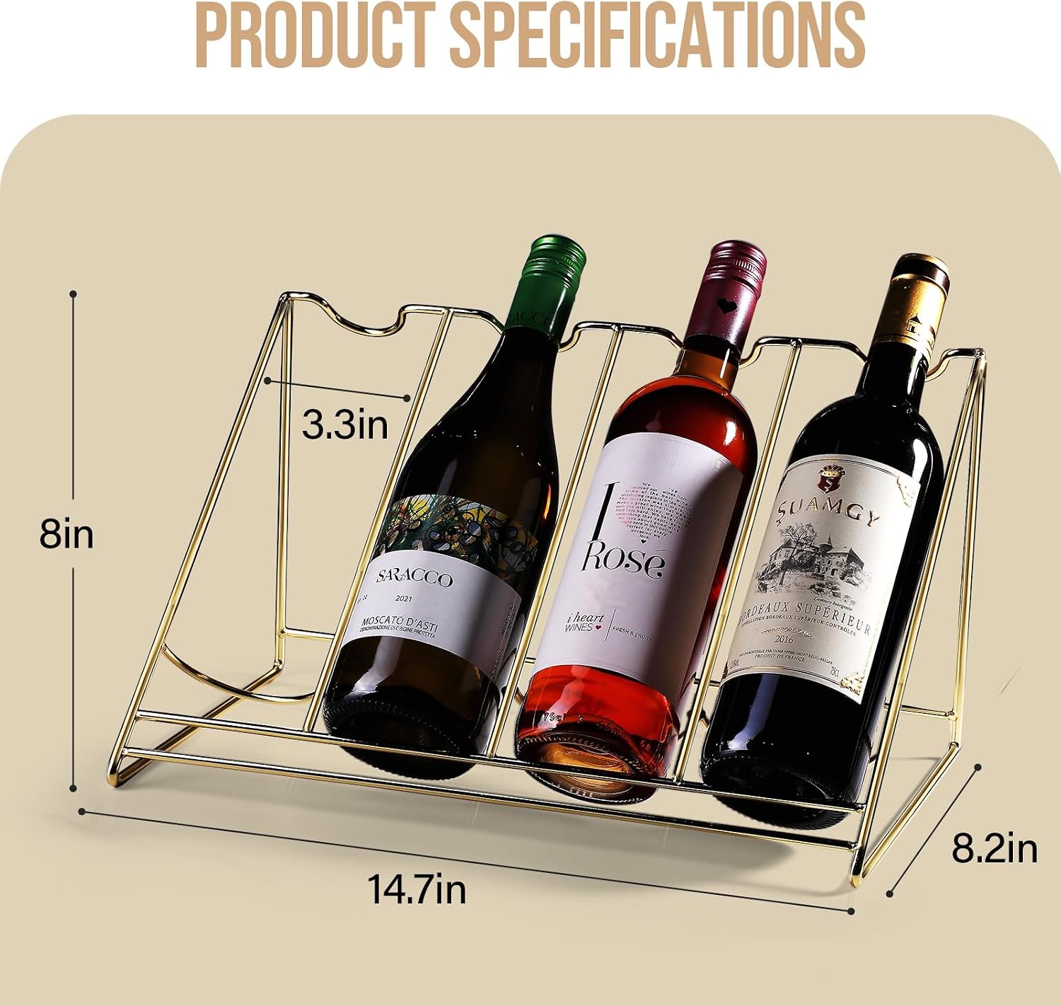 Wine Bottle Display Shelf,Wine Storage Rack, Liquor Bottle Display Shelf, Bar Kitchen Small Wine Rack for Bar Family