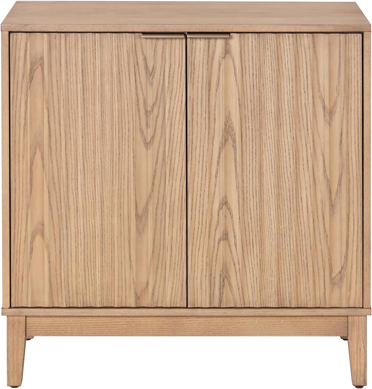 Modern Fluted Accent Credenza - Sideboard Buffet Cabinet with Doors & Adjustable Shelves, Multi-Functional Storage Cabinet for Living Room, Dining Room, Hallway & Entryway (Natural Ash)