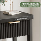 Lulive Fluted Console Table, 51 Inch Entryway Table with 3 Drawers | Scandi farmhouse look with quiet full-extension slides, open lower shelf, profile for hallway, entry, foyer or behind sofa.