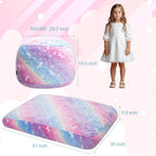 COMAX Bean Bag Chair for Kids, Toddler Beanbag Bed Unicorn, Convertible Children Bean Chair to Floor Mattress with Filler, Stuffed Child Bean Bags for Girl Boy Sleeping, Colorful Rainbow