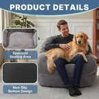 EBENCHICO Giant Bean Bag Chair for Adults and Teens, Corduroy Large Bean Bag Chairs with Armrests, Adult BeanBag Sofa Couch Chairs with Filler, Comfy Reading Chair Floor Sofa for Gaming, Napping