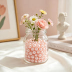 1000Pcs 8mm 0.3inch Pink Vase Filler Pearl Beads for Centerpiece, No Hole Artificial ABS Pearls for Table Decor, Colorful Beads in Bulk for Crafting and Wedding Party Decoration