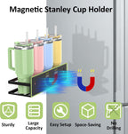 SMRCAD 4 Pack Magnetic Water Bottle Holder for Refrigerator,Stanley Cups Storage Holder Tumbler Organizer Fits 20/30/40 oz for Any Metal Surface No Drilling Needed