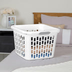 Sterilite 6-Pack 1.5 Bushel Capacity Square Laundry Basket, White – Plastic Clothes Hamper Storage with Ventilated Rectangular Holes & Large Comfort Grip Handles for Easy Carry