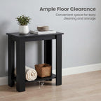 Tangkula 2-Tier Wooden Narrow End Table, Open Storage Side Nightstand, Retro Space Saving Sofa Accent Table for Living Room Bedroom, Easy Assembly (Black,2)