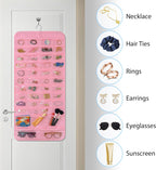 Bloss Pinck Hanging Jewelry Organizer With 90 Pockets for Closet, Earring Holder Organizer Storage, Over The Door Jewelry Organizer, Double-Sided Jewelry Holder for Earrings,Necklaces,Rings