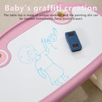 WHY TOYS Kids Table and Chair Set The Table Can Be Graffiti and The Height Can Be Raised and Lowered for Children Age 2-10 The Order Includes Watercolor Pen and Blackboard Eraser