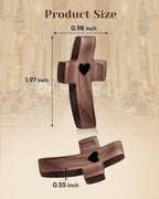 10-Pack Wooden Cross Fidget, Handmade Pocket Wood Crosses, Cross My Heart | Encouragement Gift, Relieve Anxiety for Yourself, Inspirational Easter Gift for Christian Faith, Prayer, Father Day Gifts