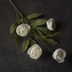 Juxdp 6 PCS Artificial Peony Branches for Vase - 27" Fake Silk Peonies Stems Look Real Faux Flowers for DIY Bouquet, Table Centerpieces, Farmhouse, Home Decor (Cream)