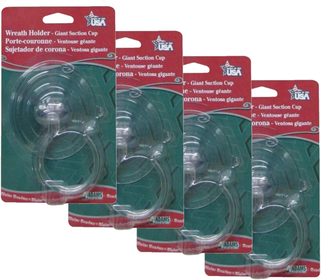 Adams Christmas 5750-88-1040 Giant Suction Wreath Holder - 4 Pack