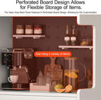 Pantry Cabinet, Kitchen Pantry Storage Cabinet with 3 Doors, Arched Pantry Cabinet, Farmhouse Tall Food Large Wood Pantry Storage Furniture for Kitchen Dining Room(Brown,50cm/19.7in)