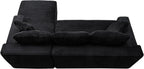 95" L-Shaped Cloud Sectional Couch, Right Facing Modular Compressed Boneless Sectional Sofa with Chaise Lounge, Plush Corduroy Boneless Corner Sofa for Living Room