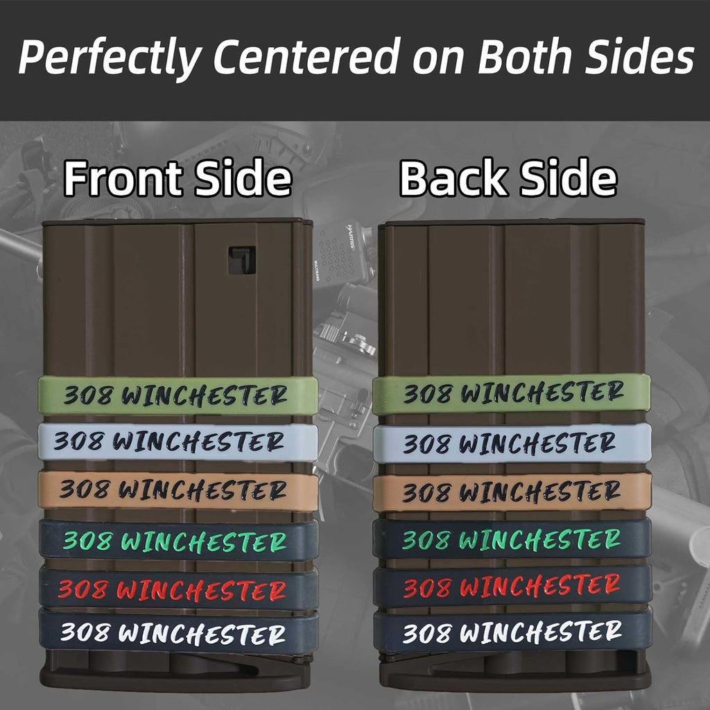 12 Pack Magsaddle .308 Winchester Magazine Marking Bands .308 Caliber Identification Holster Accessories