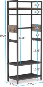 Tribesigns Small Heavy Duty Clothes Rack Set of 10 with Shelf and Hanging Rod, Freestanding Closet Organizer, Industrial Hall Tree Garments Rack for Small Space,Bedroom,27'' W X 69'' H, 10 pcs